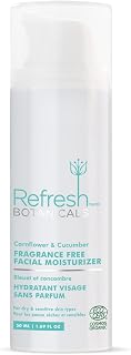Refresh Botanicals Fragrance Free Facial Moisturizer | Hydrating Face Cream with Cucumber and Cornflower | ECOCERT Certified Organic & Natural | Paraben & Chemicals free | 50ml