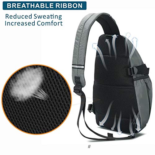 Titecougo Sling Backpack Travel Shoulder Bag Lightweight Chest Daypack One Strap Crossbody Bags Camp Day Packs For Women And Men Hiking Accessories Large Gray #TOP3