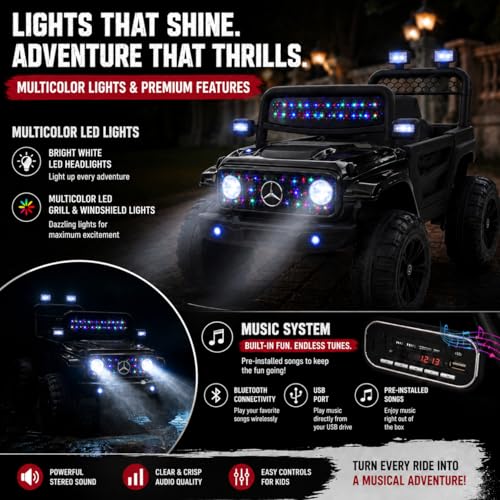 Image of Kawaii Kids Battery Operated Car for Kids, Electric Ride-On SUV with Parent Remote Control, USB, Bluetooth, LED Windshield Lights, Rechargeable Battery, Kids Ride-On Car for Boys & Girls Age 1-5 Years