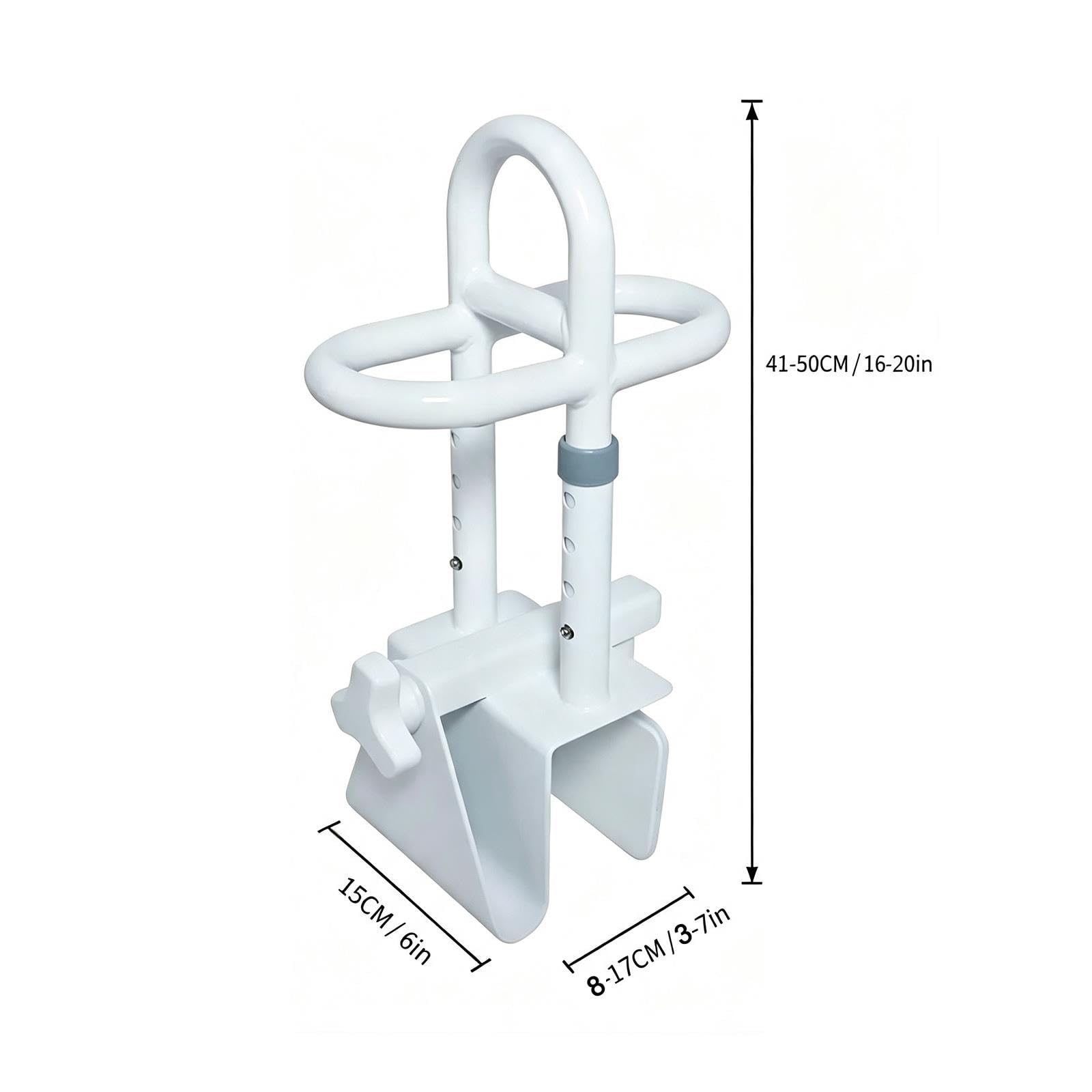 Barra di Supporto Vasca Corrimano Sicurezza Regolabile a Morsetto | Barra Vasca a Morsetto, Acciaio al Carbonio, Altezza Regolabile, Supporto 136kg, Bordo 8–17cm, Ausilio Anziani