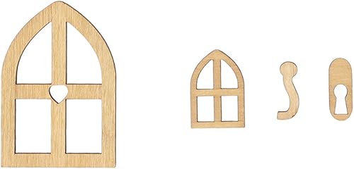 Miniatura 9 de Puerta de pueblo de casa de muñecas 1:12, casa de muñecas, puerta de jardín, ventana, miniatura, exquisita decoración, madera vívida para
