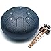 Lronbird Steel Tongue Drum Percussion, 6 Inch 8 Notes Musical Instruments, Music Gifts for Family Friends (Navy)