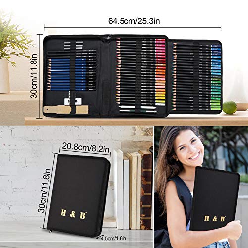YBLANDEG-Sketching-and-Drawing-Colored-Pencils-Set-96-PiecesArt-Supplies-Painting-Graphite-Professional-Art-Pencils-KitGifts-for-Teens-Adults-Drawing-Charcoal-Tool-Set