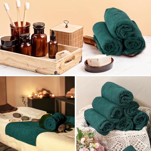 Image of Shimeyao 24 Pack 16 x 29 Inch Bleach Salon Towels Bulk, Dark Green