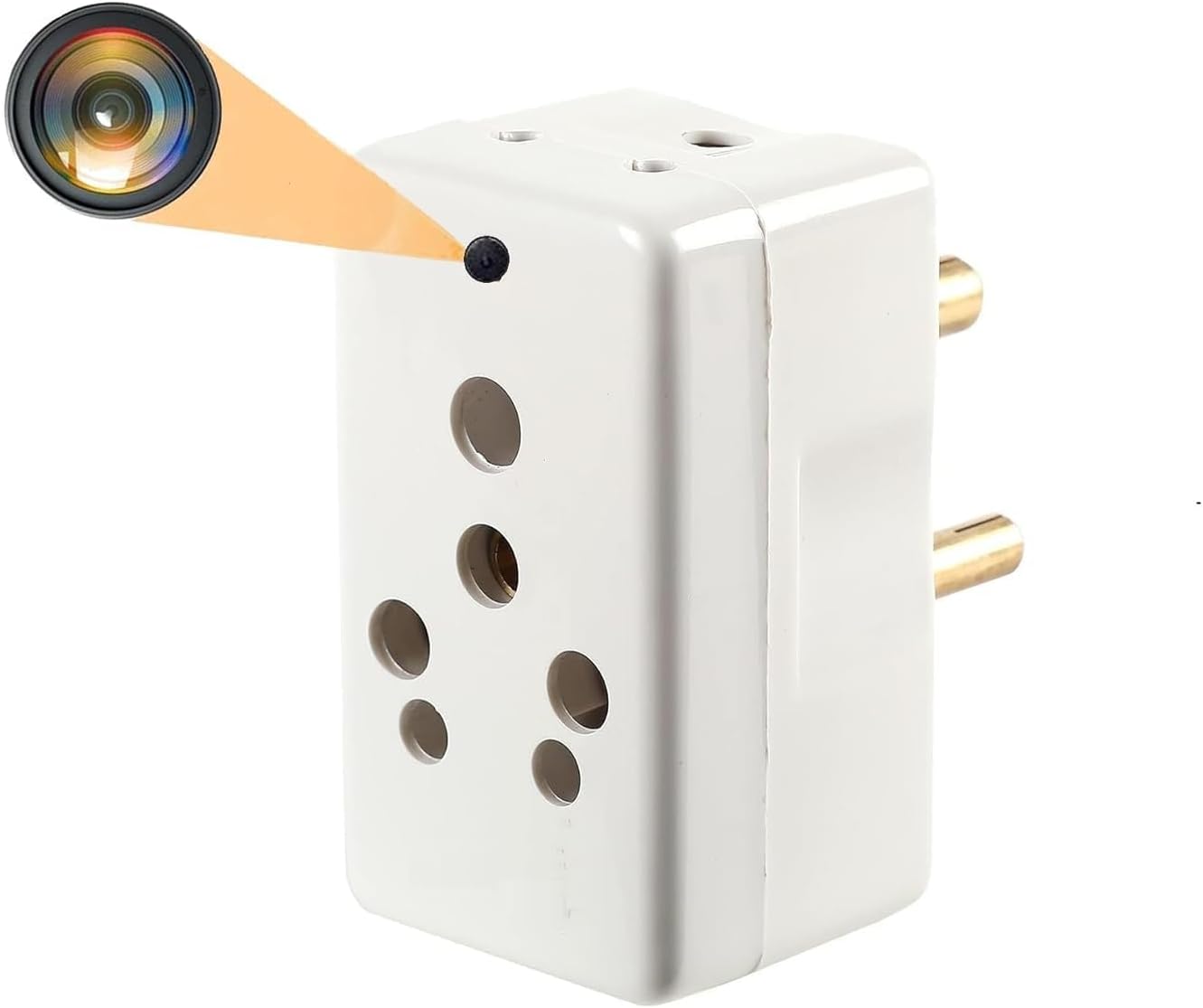 1080P Full Hd WiFi Multi Plug Security Camera, Inbuilt 32GB SD Card, Indoor Security Camera with Audio Video Recording