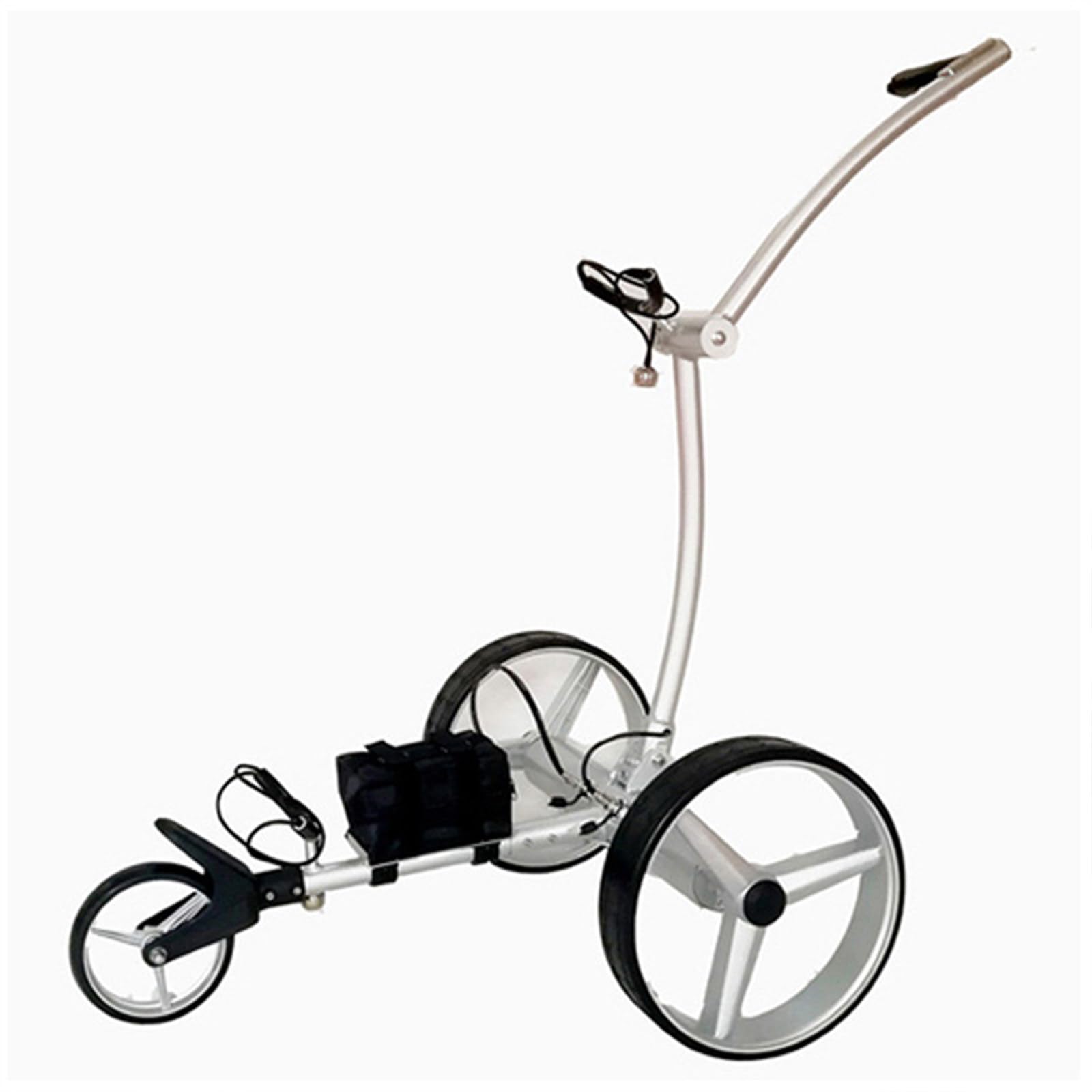 Carrito de golf eléctrico plegable de 3 ruedas con control de crucero, función de memoria y 9 ajustes de velocidad, ideal para un fácil transporte y almacenamiento en el maletero del coche
