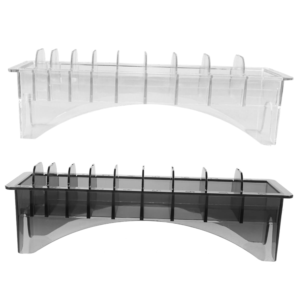 Beatifufu 2Pcs Clear Plastic Guide Comb Storage Box Hair Tool Organizer for Clipper Guards Design for Barbershop Salon and Home Use and Convenient Hairdressing