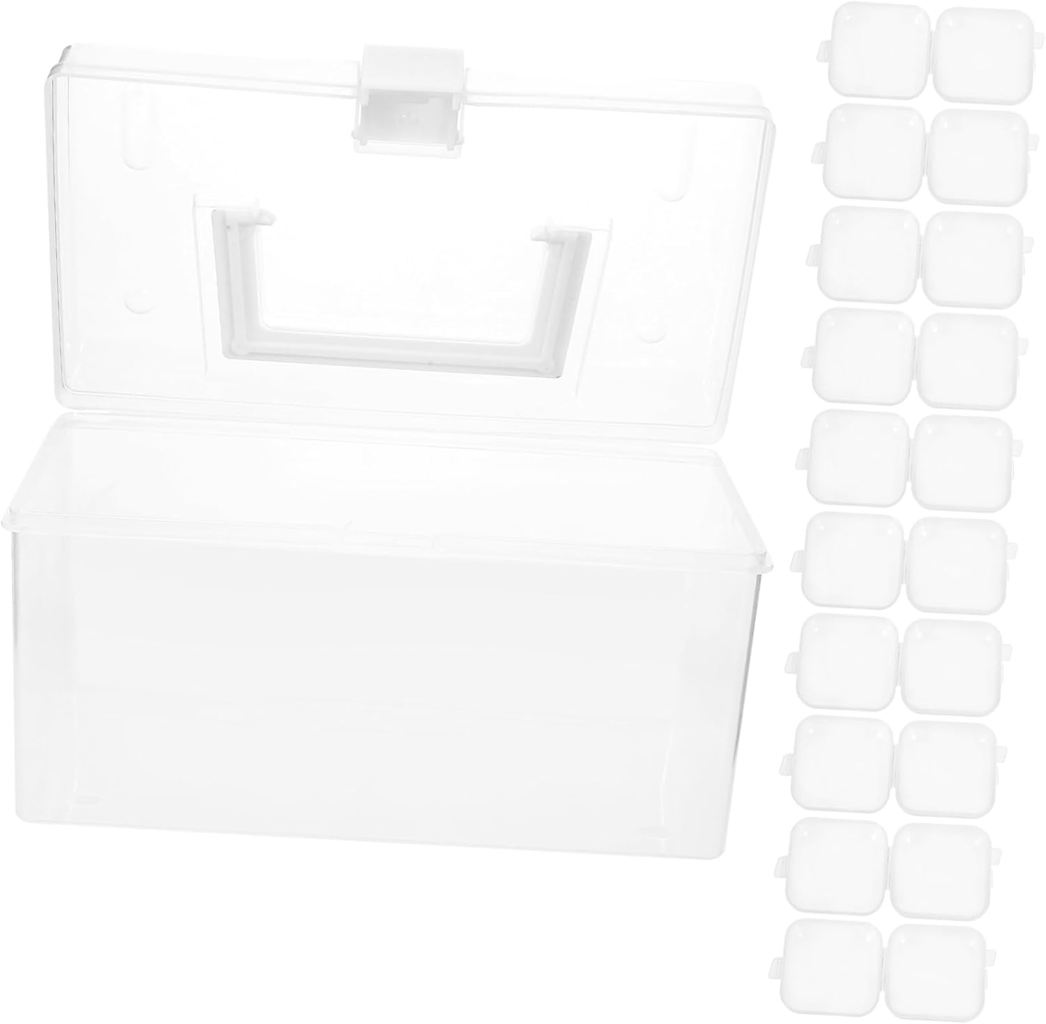 Mini Transparent Jewelry Organizer Box Portable Oxidation-resistant Earring and Necklace Storage with Lids Travel-friendly Storage Bins for Small Accessories Compact Organizer