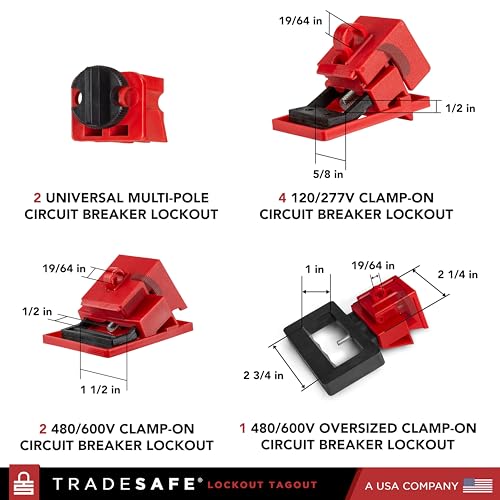 TRADESAFE Gabinete de Bloqueio e Etiquetagem - Dispositivos Loto de 75 Peças, Bloqueios Loto, Ferrol