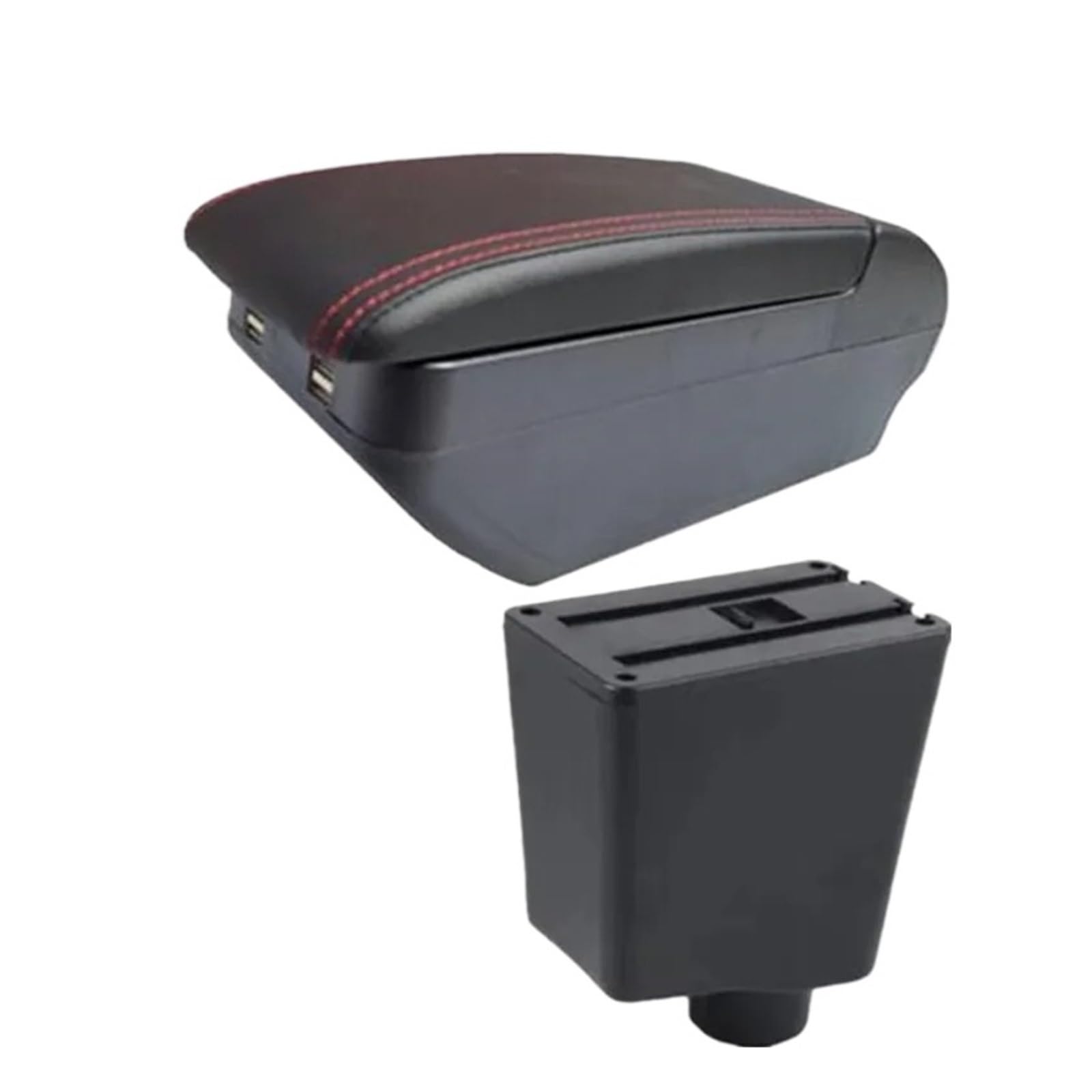 Umdjju H Red Line 4Usb For Seat For Cordoba Ii 2003-2009 Car Armrest Box Central Storage Interior Retrofit Accessories Car Centre Console Armrest Box(H Red Line 4Usb)