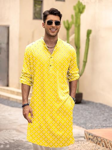 Image of BE ACTIVE Cotton Kurta for Men | Traditional and Classy Design | Indian Kurta | Full Sleeve Kurta