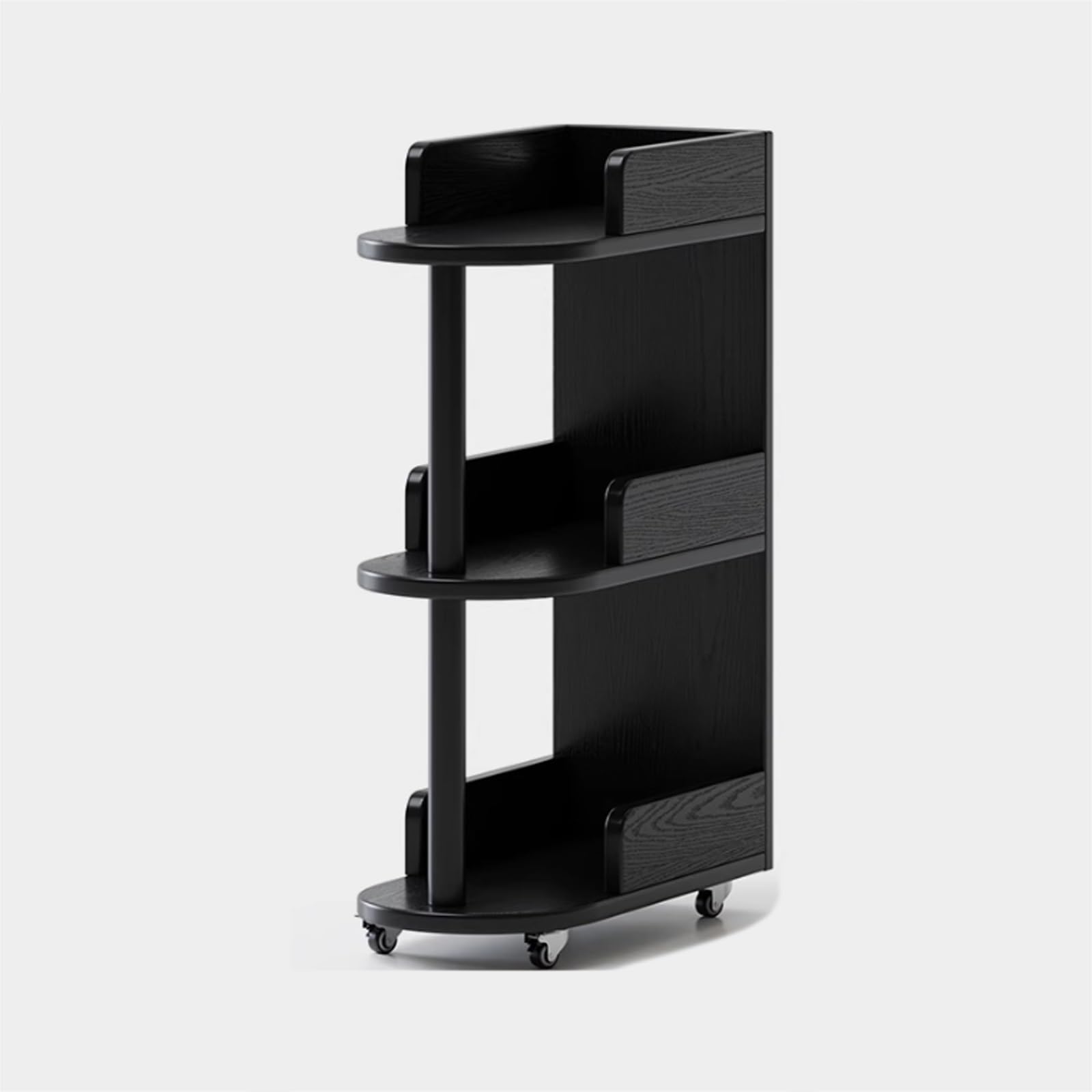 Slim Utili Sto Cart - Estante fácil de limpiar para ahorrar espacio, diseño antivuelco para baño, cocina, sala de estar, dormitorio (negro, 50 x 24 x 77 cm)