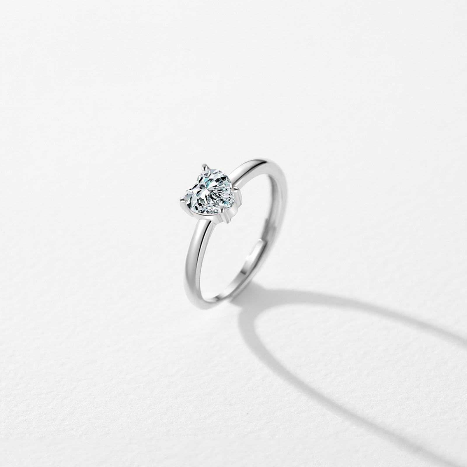 Bijoux Femme Argent Alliance Mariage Or Blanc 9K/14K Au375/Au585 6X6mm Moissanite pour Sœur Lesbienne