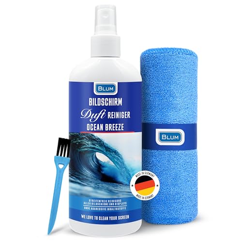 Blum nettoyant AU Parfum pour ecran Ocean Breeze 250 ML + Chiffon Microfibre 30 x 30 cm – Screen Cleaner – Nettoyage et Nettoyeur TV, Television,...