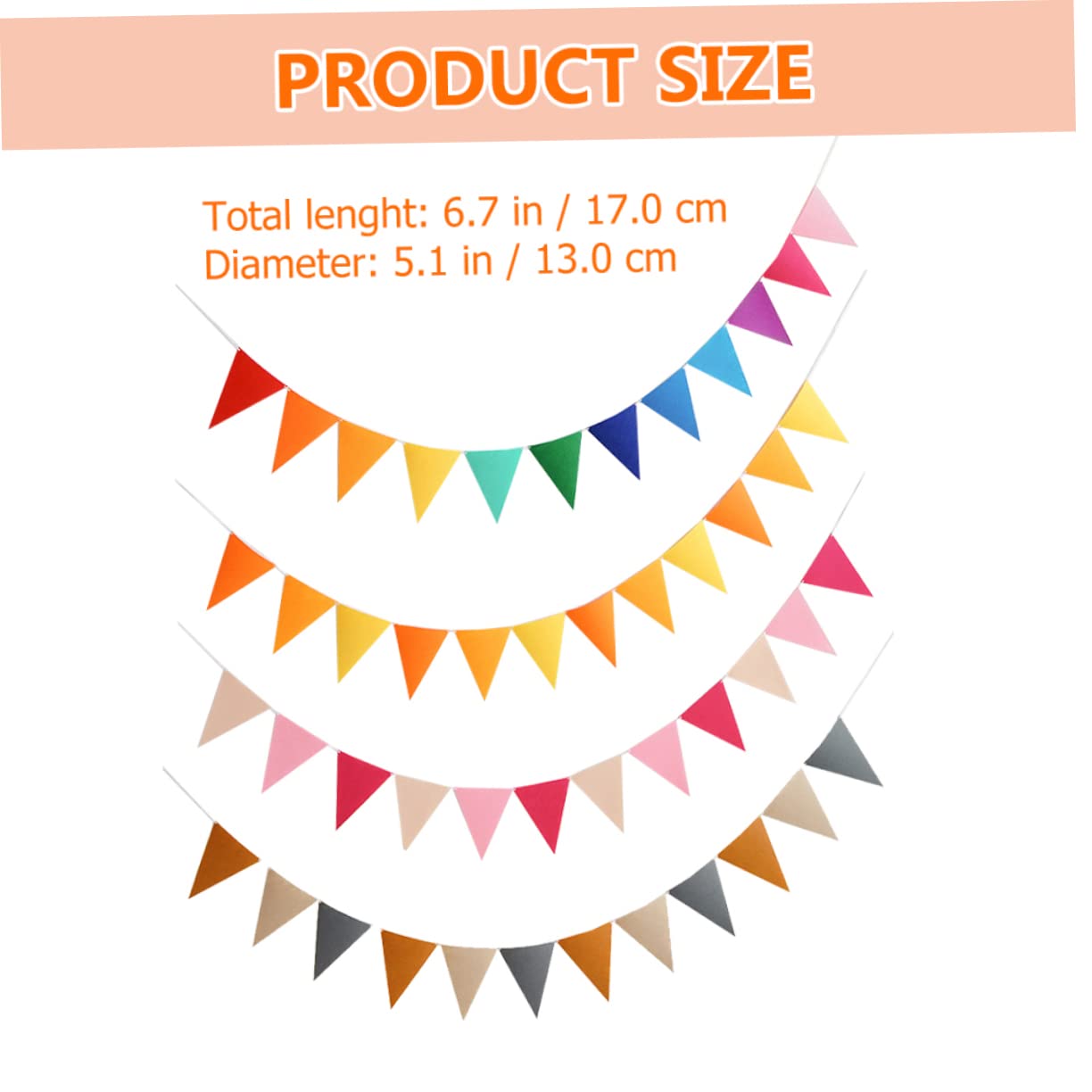Cabilock 4 Sets Felt Triangle Flag Banner for Birthday Party Decorations Boho Style