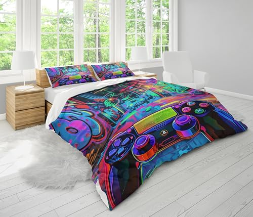 Parure de lit double jeux vidéo 155x220cm colorée