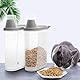 Citylife 2er-Pack Luftdichte Hundefutter Vorratsbehälter Wasserdichter Aufbewahrungsbehälter für Katzenfutter mit Messbecher Futtercontainer Aufbewahrung 2300ml (2PCSGrau)