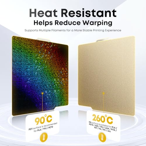 Image of 3D Printer Build Plate for Bambu Lab X2D P2S X1 X1C X1E P1P P1S A1, 3D Printer Accessories PEY+PEI Dual Texture 257x257mm, Flexible Spring Steel Hot Bed Platform Sheet