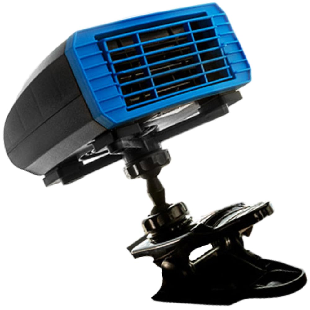 Riscaldatore per auto Riloer per camper 12V 150 W, portatile, per auto, riscaldamento e raffreddamento rapidi, rotazione a 360 gradi, compatibile con tutte le auto a 12 V CC, con clip.