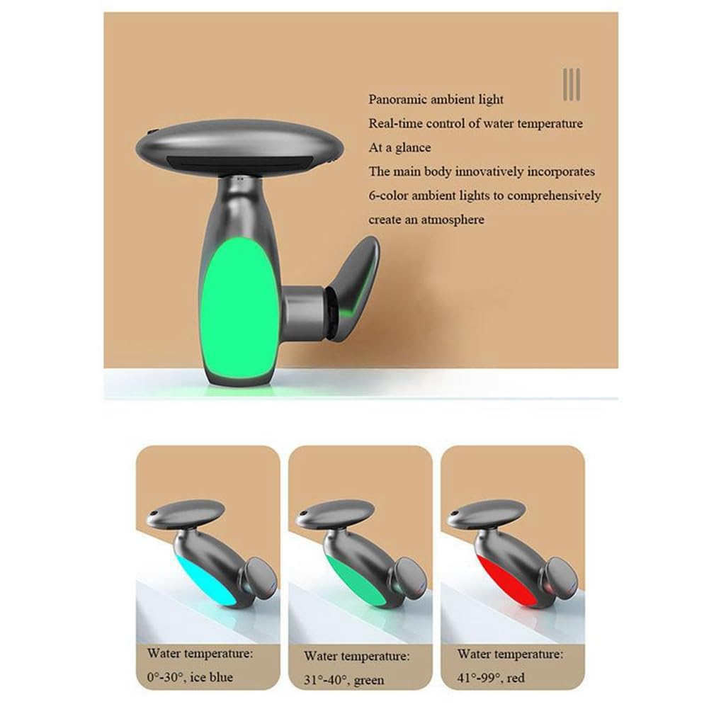 Wylot LED bateria umywalkowa 4 tryby obracany o 360° wyciągany kran wrażliwy na temperaturę zlew odporny na kapanie przełącznik ciepłej zimnej wody światło LED A