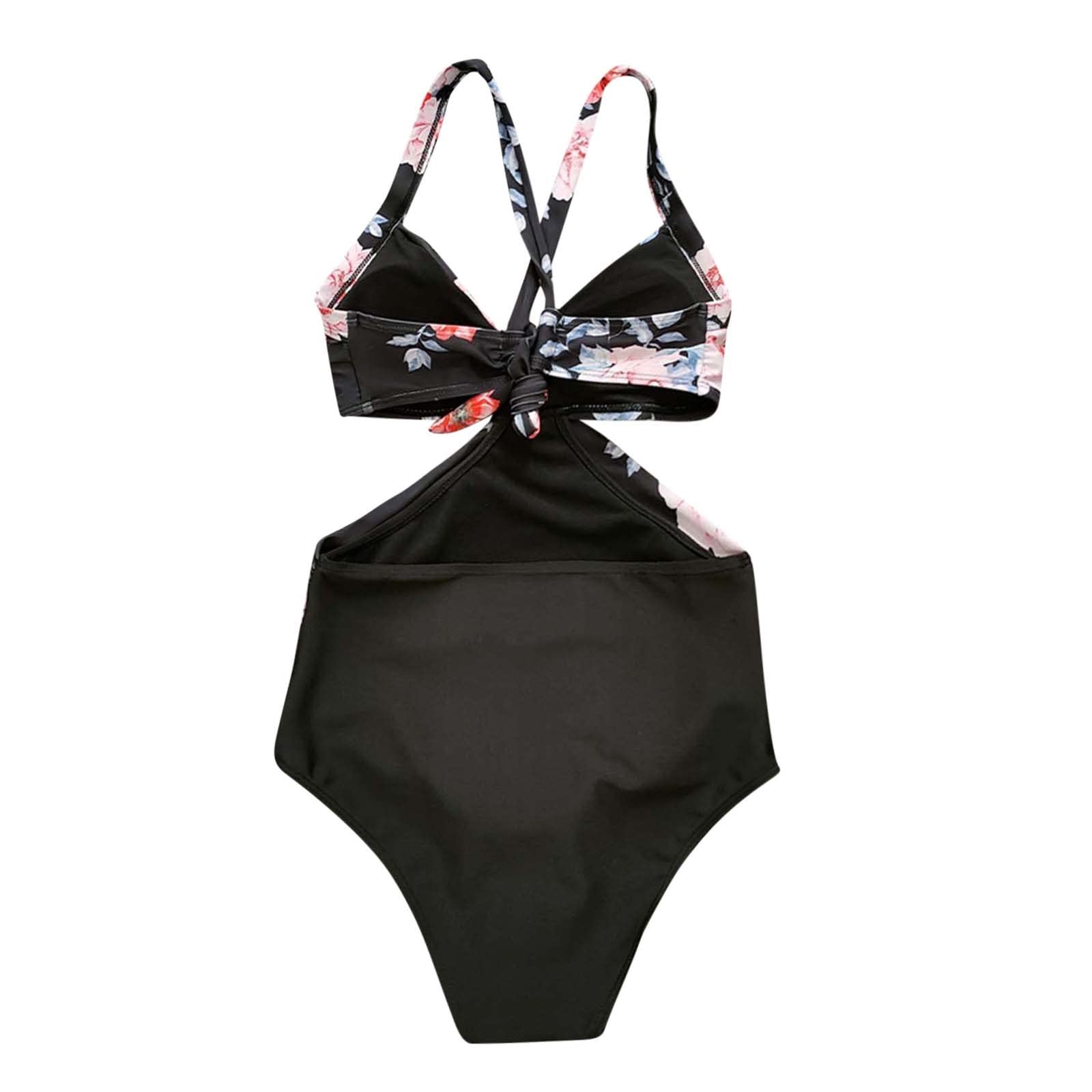 Damen Badeanzug Wickeloptik Bauchweg Monokini V Ausschnitt Raffungen Zierausschnitten Einteilige Bademode Strandmode Swimsuit