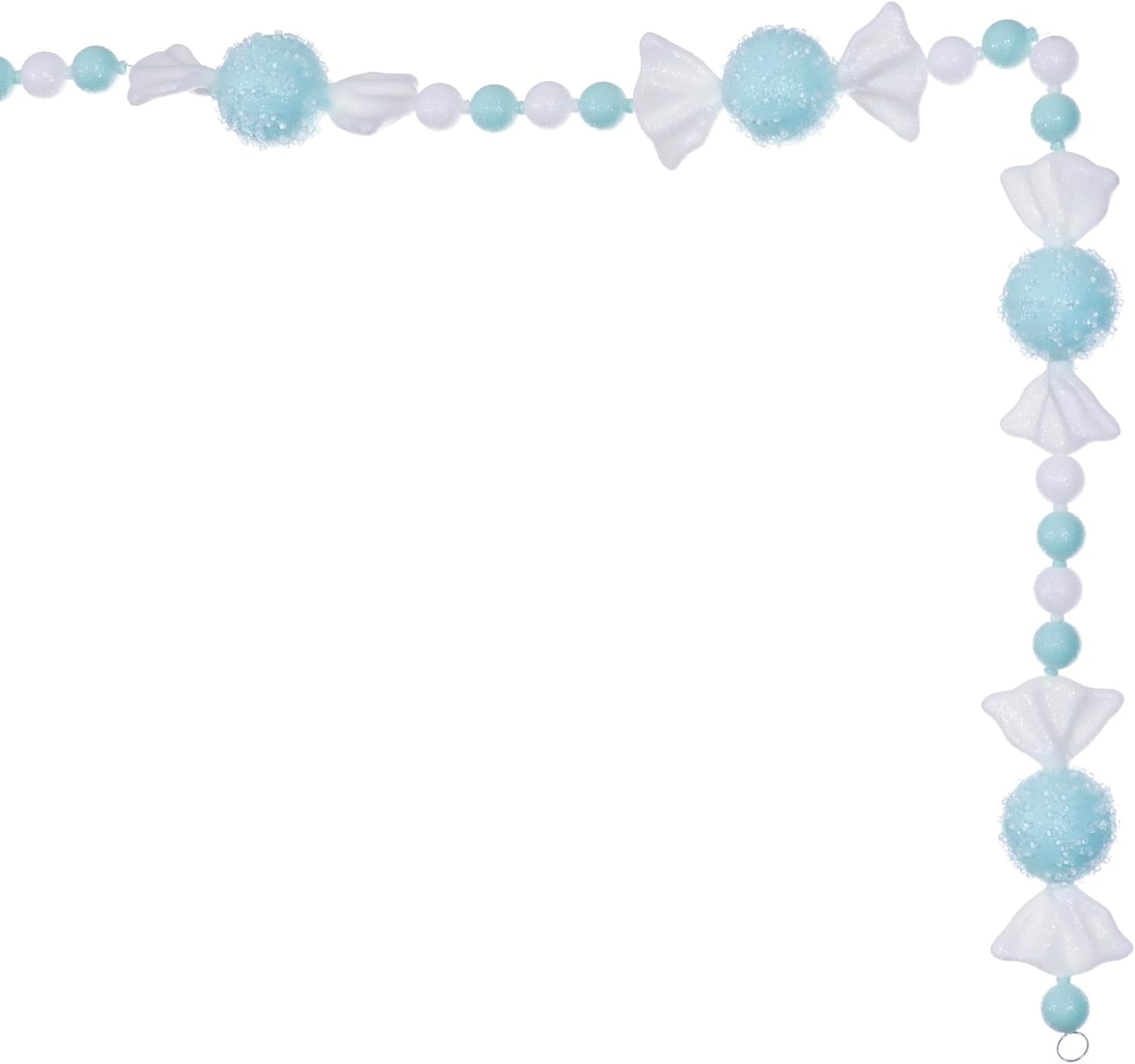 Vickerman 6' Seafoam Green ICY Sugar Candy Garland, Shatterproof Plastic with Tiny Clear Beads, Glossy Ice-Like Finish, 72 Inches in Length, String Hanger on Each End, Elegant Holiday Decor