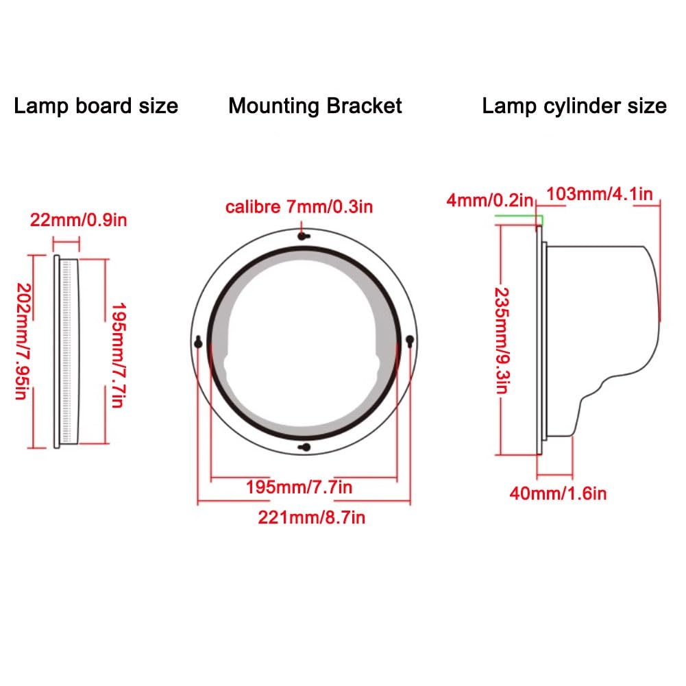 Semáforo LED de 220 V, señal Industrial roja, Verde y Amarilla de 200 mm, indicador de autolavado, Lente Transparente, Control Remoto (Rojo, 12 V)