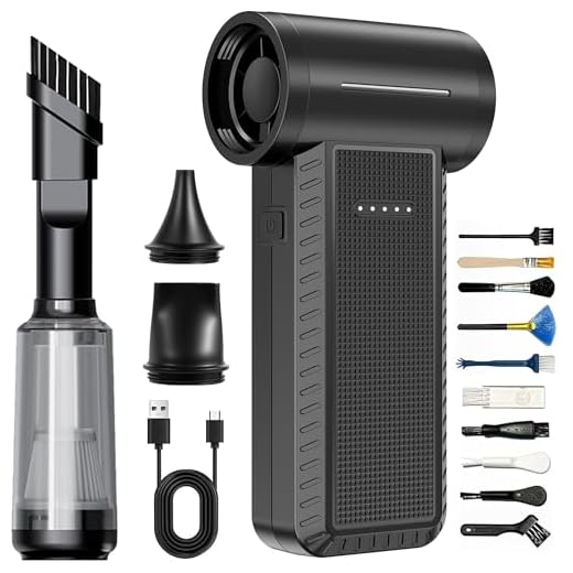 Cordless Air Duster Blower,150000 RPM Brushless Motor, 2-in-1 Vacuum & Blower, 5 Speeds With Power Display, Portable Electric Duster for PC,Car,Keyboard,Sofa,Workshop,Inflatable (29.6, Watt Hours)