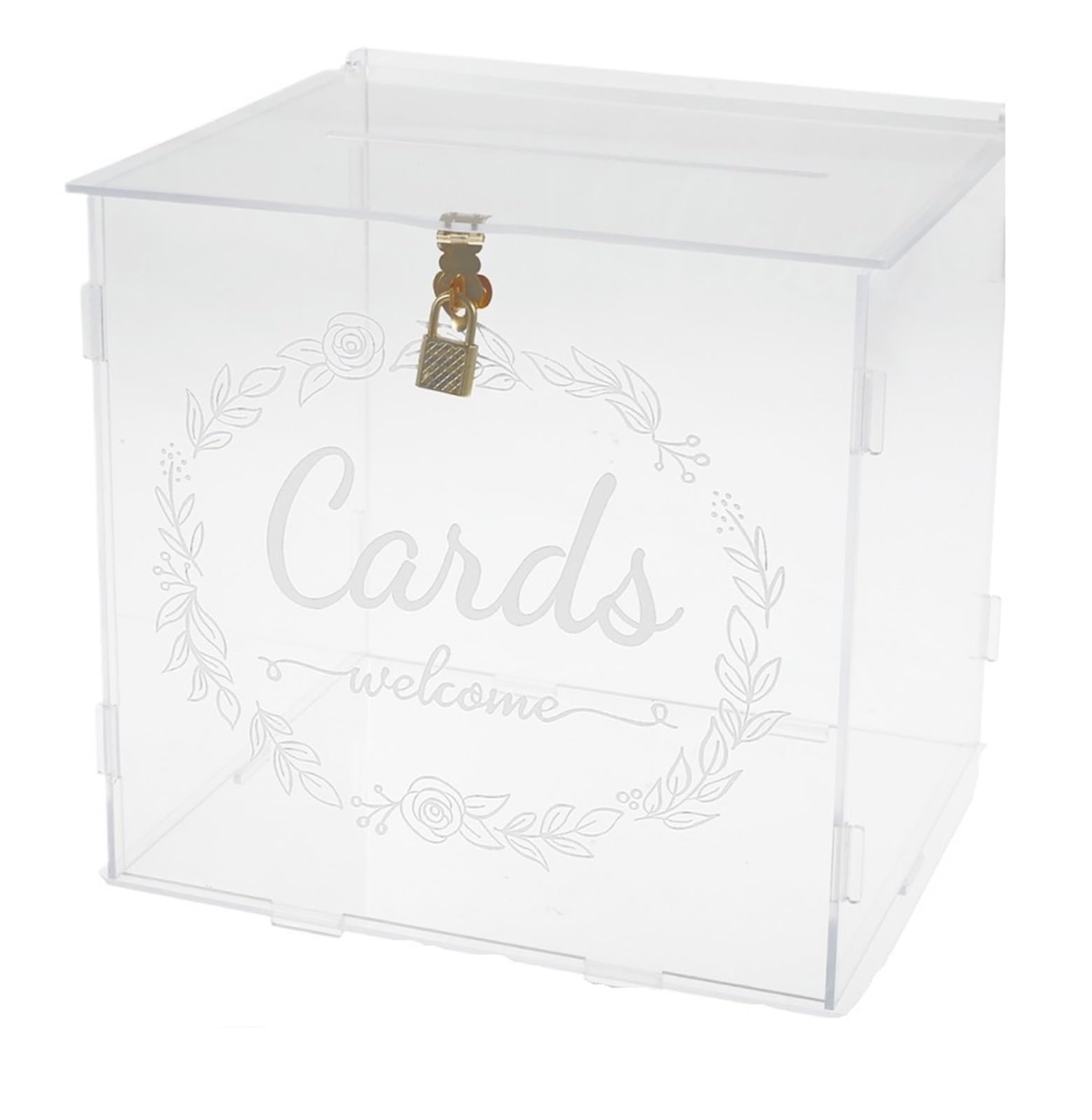 YXINAER Wedding Card Box Card Box Clear Wedding Money Holder Decor Envelop Collection With Thank You Sign For Party