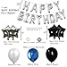 Party Decoration Supplies/Birthday Decorations With Happy Birthday Banner/happy Birthday Balloons Decor, Perfect For Girls Boys Kids Women And Men/Blue Silver and Black<69 pcs>