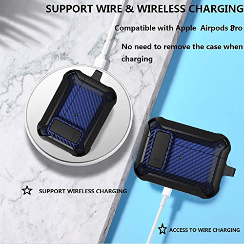 Image of Olytop for Airpods Pro 3 Case with Lock Clip, Rugged Apple Airpods Pro 3rd Generation Cover 2025 Men Women, Armor Shockproof iPod Pro3 Gen Protective Hard Shell with Carabiner&Cleaner kit,Black /Blue