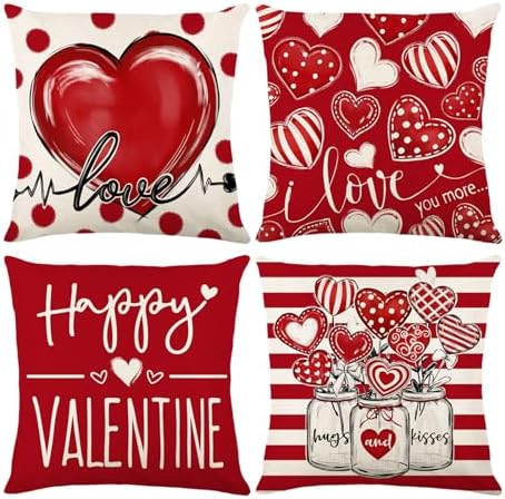 ONFAON Valentines Day Decorations- Throw Pillow Covers 18x18 in S...