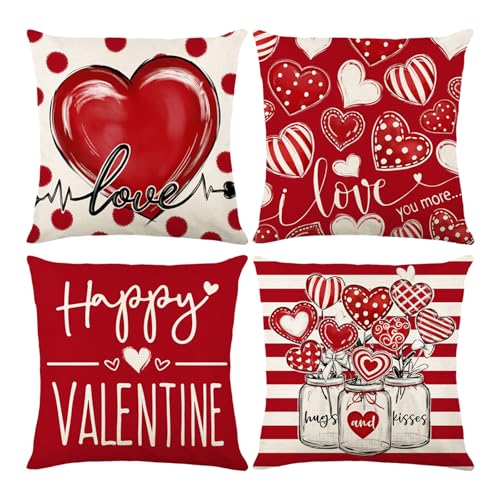 ONFAON Valentines Day Decorations- Throw Pillow Covers 18x18 in S...