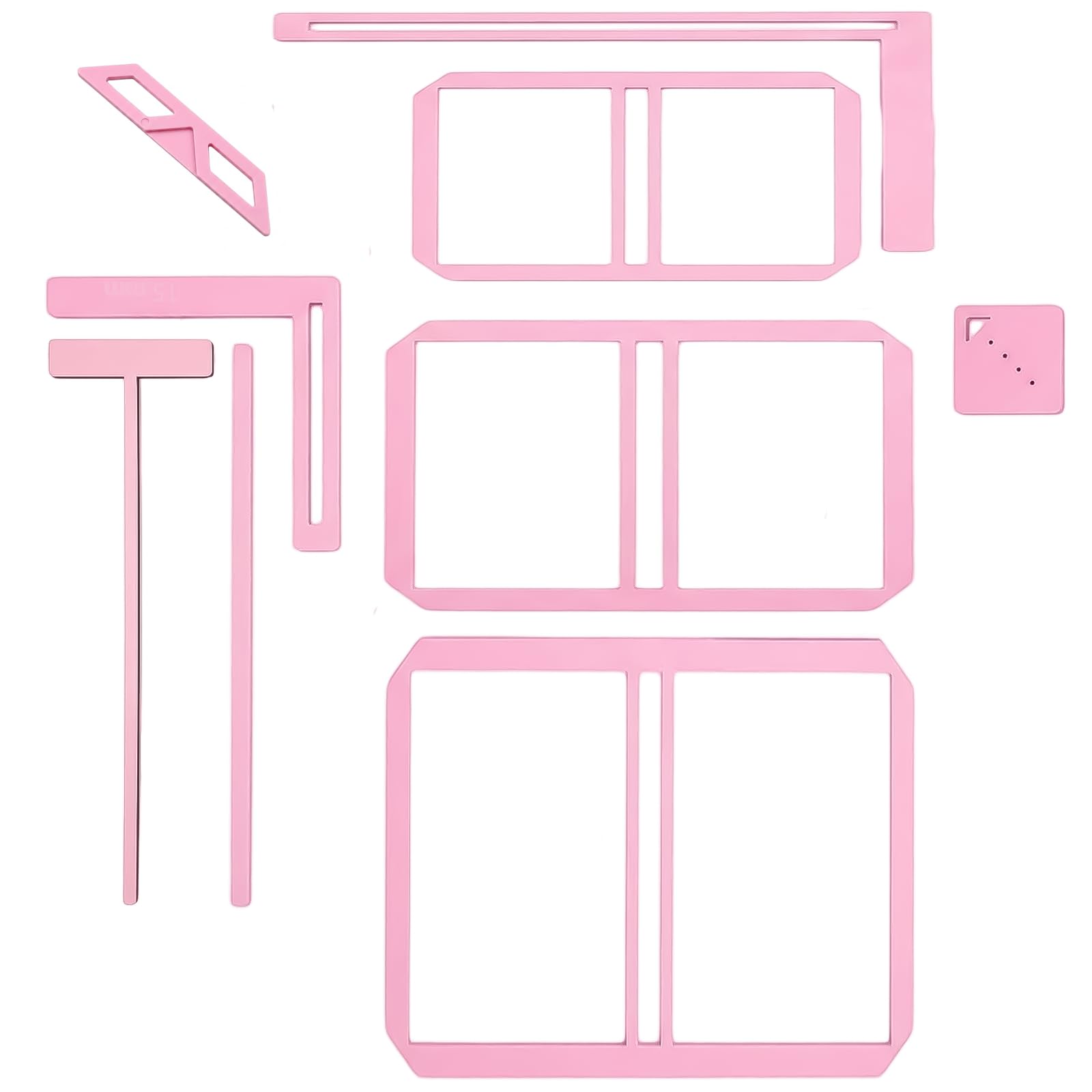 Haoyic 9 Pcs Book Binding Tools Plastic Edge Stencil Kit for Junk Journals and Scrapbooking