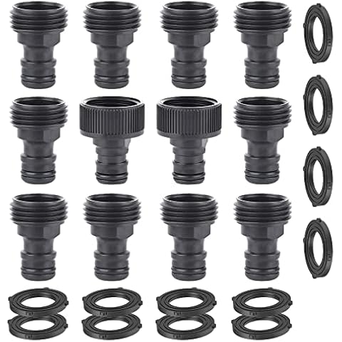 ECOESPTI Quick Connect Garden Hose Fittings, 3/4" Hose/Faucet/Nozzle Quick Connect Adapters, Male & Female Thread Nipple Quick Connectors, 12 Pack Cover