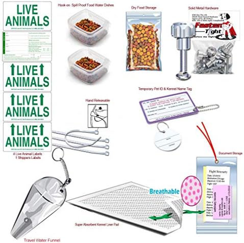 Complete - SM Deluxe Pet Airline Travel Kit- Includes Pad, Dishes...