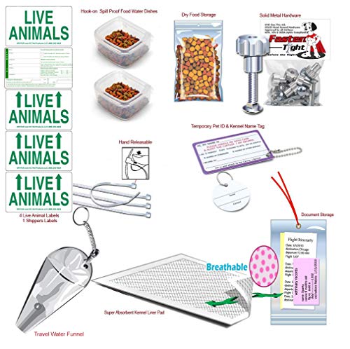 Complete - SM Deluxe Pet Airline Travel Kit- Includes Pad, Dishes...