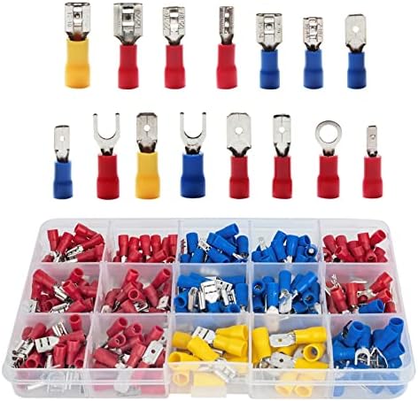 280pcs Electrical Connectors, Insulated Terminal Wire Connectors, AWG 22-10, Copper, Red, Blue, Yellow