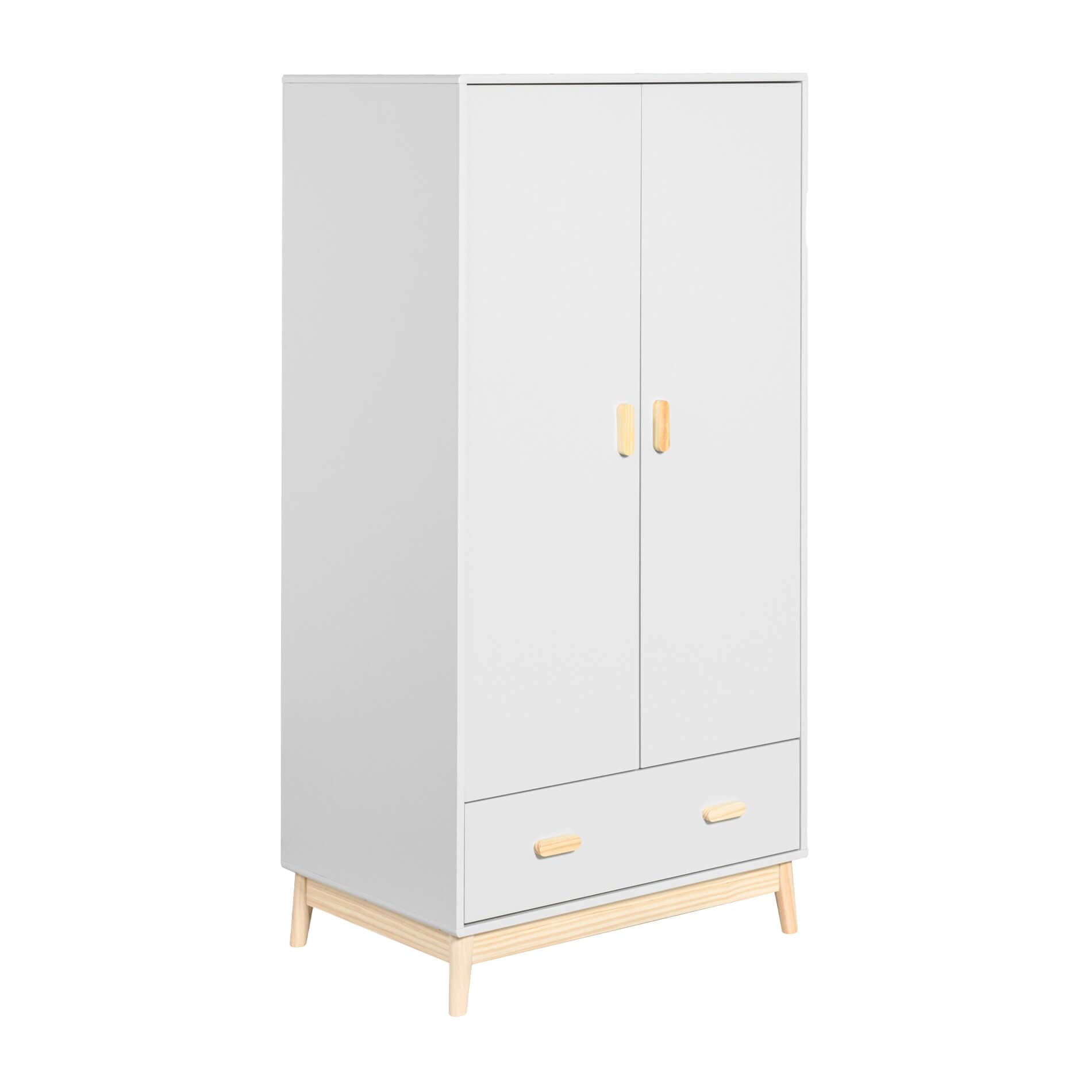 Rebecca Mobili Guardaroba per Bambini Armadio Cameretta Bianco Marrone MDF Pino 175x80x55 cm