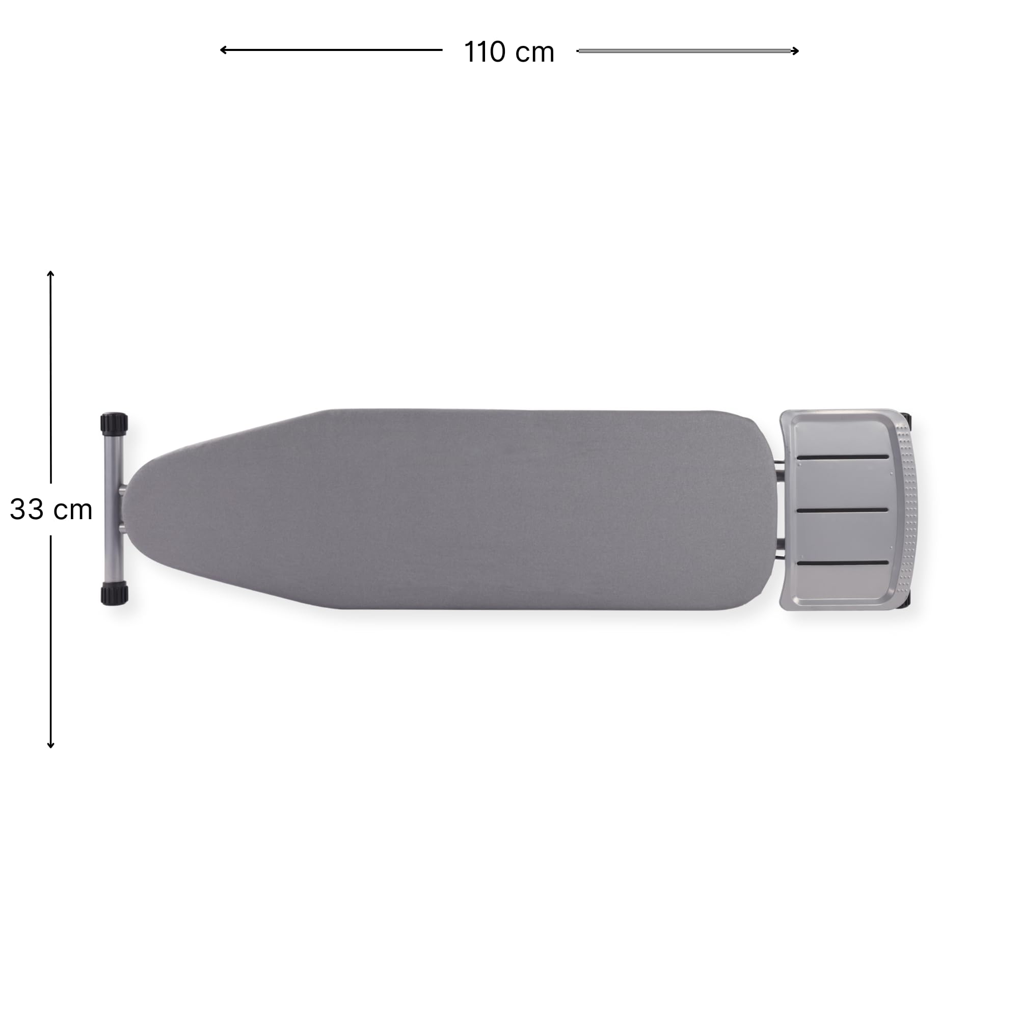 SensaHome Bügelbrett – Klappbarer Bügeltisch mit Dampfeinheitshalter – 110×33cm – Hellgrau