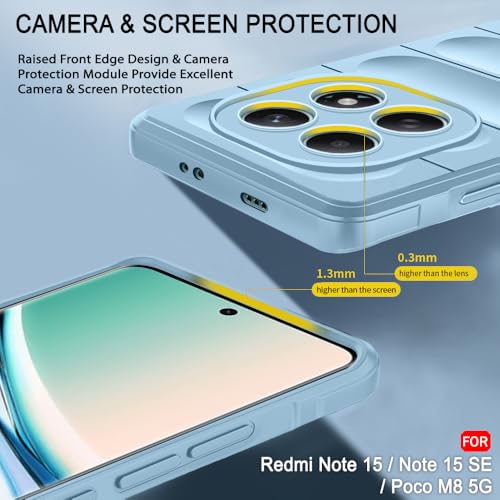 Image of TheGiftKart Liquid Silicon Back Cover Case for Mi Redmi Note 15 / Note 15 SE /Poco M8 5G | Shockproof Military Grade Protection | Micro-Fibre Cloth On Inner Side | Anti-Slip Grip Cover (TPU, Blue)