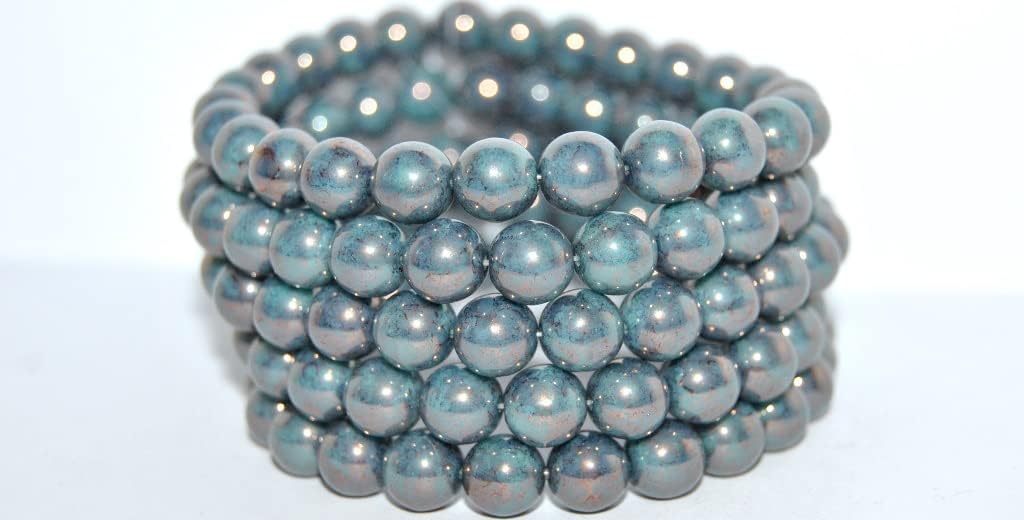 1200 pcs Round Pressed Glass Beads Druck, Transparent Aqua (60010), Glass, Czech Republic, Size 3 mm (0.12 in)