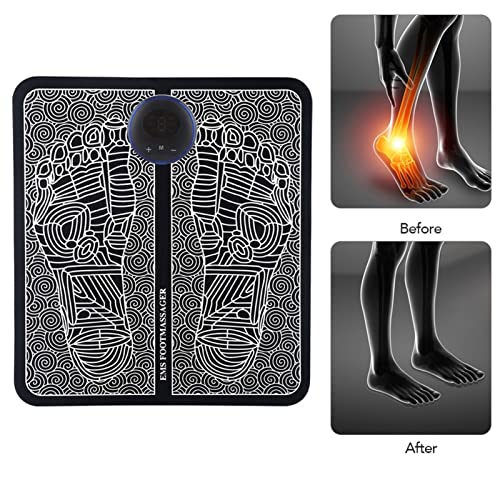 Filfeel Foot Massager Mat, Microcurrent Sole Massage Pad For Acupuncture Point Stimulation And Feet Fatigue Relief - 6 Modes 9 Strength, Usb Rechargeable (34.5 X 46.5 X 3Cm) #TOP4