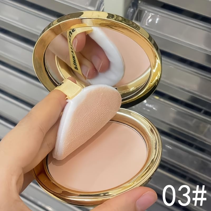 Finishing Pressed Powder with Mirror and Puff, Translucent Matte Finish, Oil Control, Long-Lasting, Silky Smooth, Portable for Travel, 3-Piece Set - Image 8
