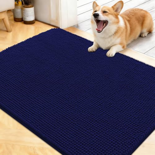 Image of OLANLY Dog Door Mat for Muddy Paws 40x32, Absorbent Chenille Mud Doormat