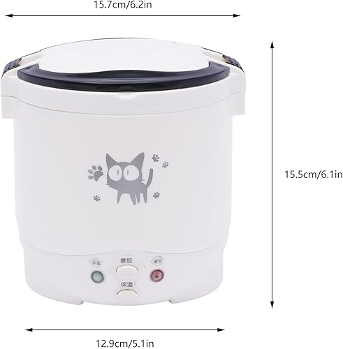 Miniatura 5 de Mini olla arrocera de 0.26 galones, olla de arroz para campamento, olla de arroz eléctrica portátil con taza medidora y cuchara, olla arrocera