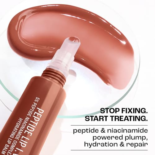 Image of Lakme Peptide Lip IV with 5% Peptide-Niacinamide Complex, For Intense Hydration With A Serum-Like Texture That Visibly Plumps, Smoothens, and Repairs, Brown Lip Retreat, 10g