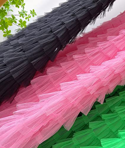 Femiserah Women's Ruffle Tiered Tulle Long Skirt Layered Pleated Mesh Maxi Princess Skirt3