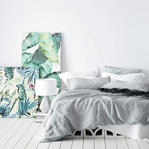 Eikei Washed Cotton Chambray Duvet Cover Solid Color Casual Modern Style Bedding Set Relaxed Soft Feel Natural Wrinkled Look (Queen, Cloudy Sky)