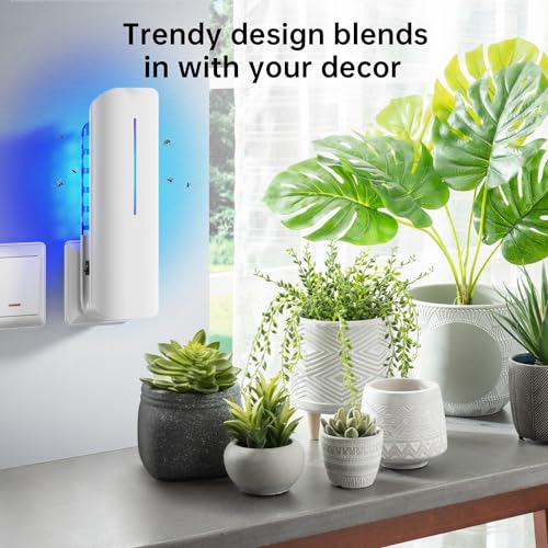 Image of Flying Insect Trap Plug in Mosquito Bug Zapper Indoor Gnat Moth Catcher with 9W Night UV Light, 10 Sticky Glue Board Refills for Home Office White